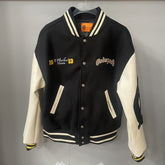 GODSPEED Alien Robot Embroidered Contrast Varsity Jacket
