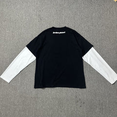 Broken Planet Puff Print Faux Layered Long Sleeve