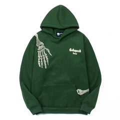 Godspeed Hip Hop Skull Print Fleece Loose Hoodie
