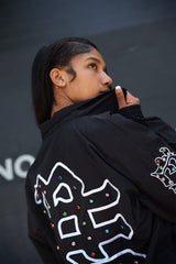 MIXED EMOTION “ME” Rhinestone Nylon Jacket