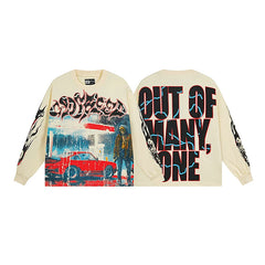 GODSPEED Vintage Rose Print Loose Long Sleeve Tee