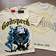 GODSPEED Vintage Skull Rider Loose Cotton Graphic Tee