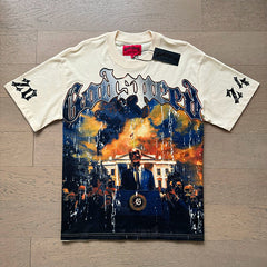 GODSPEED Vintage Biker Rock Graphic Loose Cotton Tee