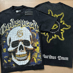 GODSPEED Vintage Skull Rider Loose Cotton Graphic Tee