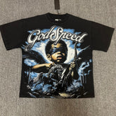 GODSPEED Vintage Angel Rhinestone Washed Cotton Tee