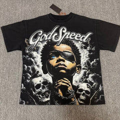 GODSPEED Vintage Angel Rhinestone Washed Cotton Tee