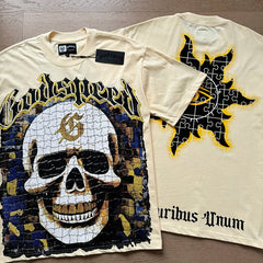 GODSPEED Vintage Skull Rider Loose Cotton Graphic Tee