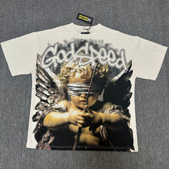 GODSPEED Vintage Angel Rhinestone Washed Cotton Tee
