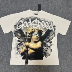 GODSPEED Vintage Angel Rhinestone Washed Cotton Tee