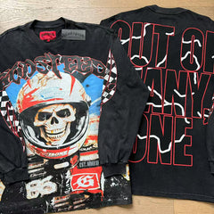 GODSPEED Vintage Washed Graphic Loose Long Sleeve Tee