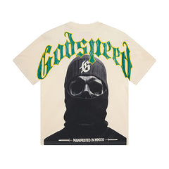 GODSPEED Vintage Biker Rock Graphic Loose Cotton Tee
