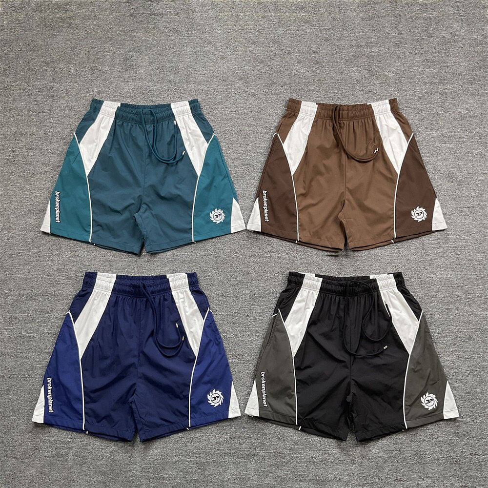 Broken Planet Embroidered Straight Casual Sweat Shorts