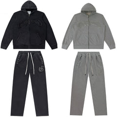 GODSPEED Vintage Washed Beaded Hoodie Sweatpants Set