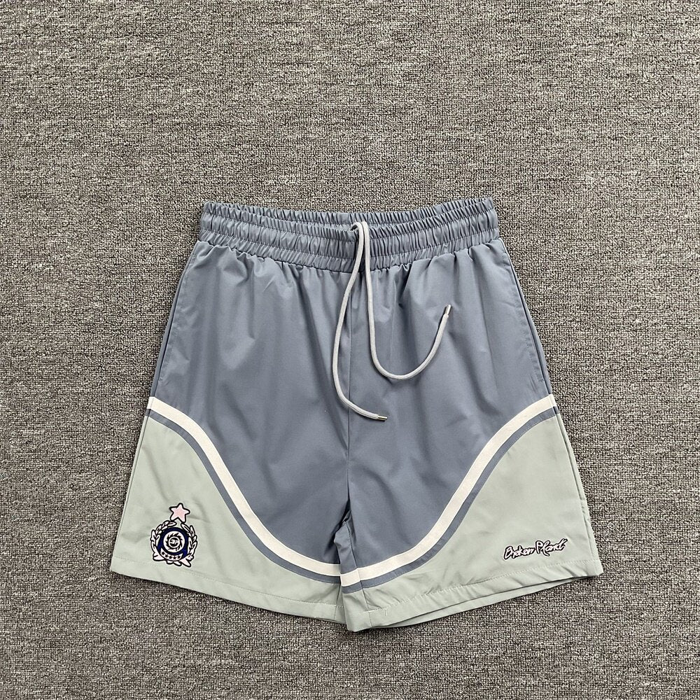 Broken Planet Embroidered Color Block Basketball Shorts