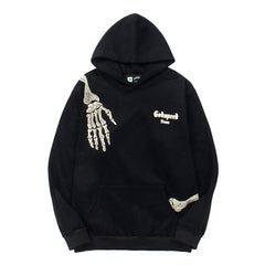 Godspeed Hip Hop Skull Print Fleece Loose Hoodie