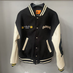 GODSPEED Alien Robot Embroidered Contrast Varsity Jacket