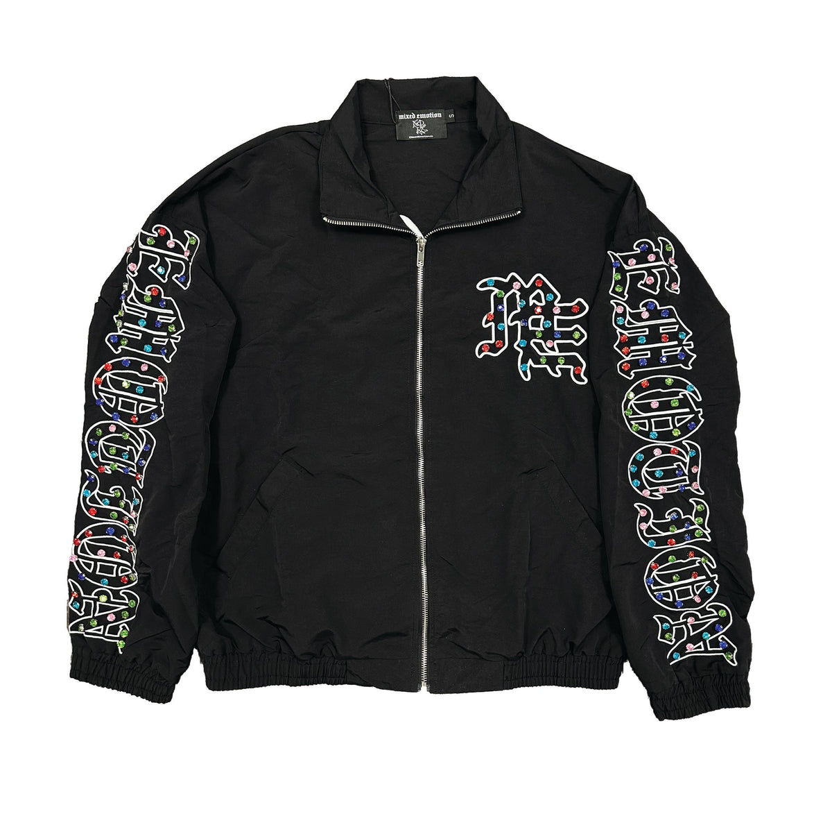 MIXED EMOTION “ME” Rhinestone Nylon Jacket