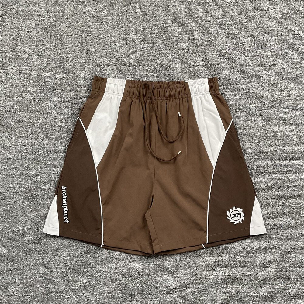Broken Planet Embroidered Straight Casual Sweat Shorts