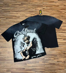 GODSPEED Vintage Washed Graphic Loose Short Sleeve Tee
