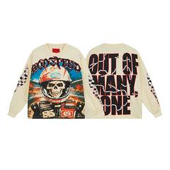 GODSPEED Vintage Rose Print Loose Long Sleeve Tee