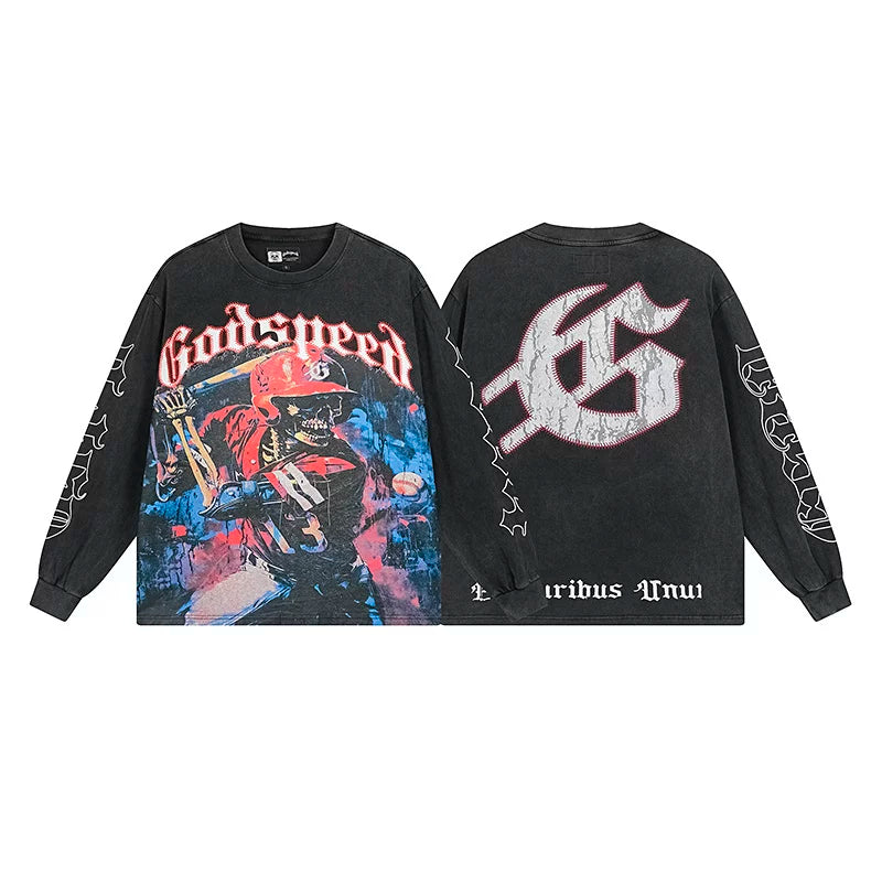 Godspeed Hip Hop Vintage Rock Heavyweight Long Sleeve