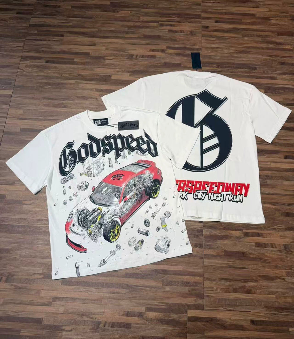 GODSPEED Vintage Washed Graphic Loose Short Sleeve Tee