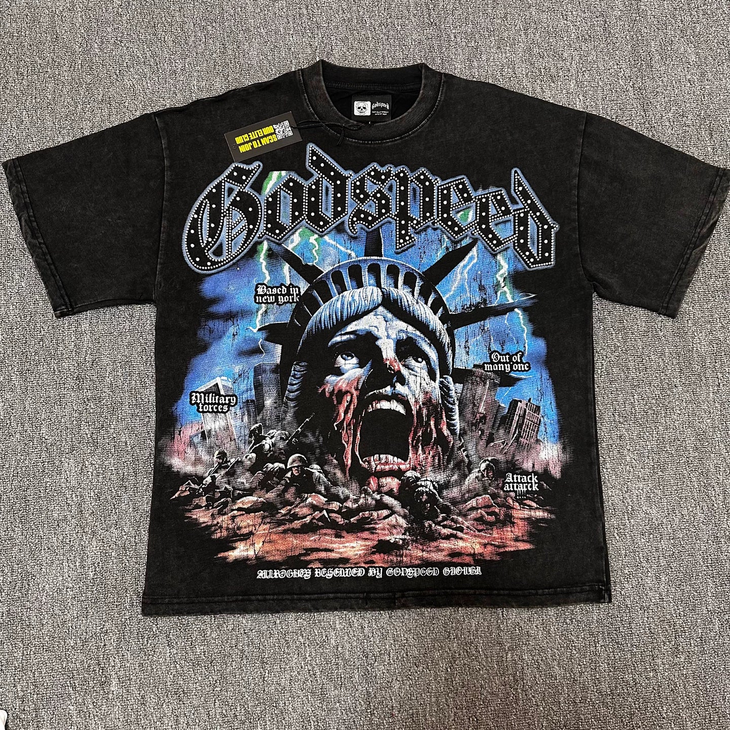 GODSPEED Vintage Washed Star Wars Rhinestone Graphic Tee