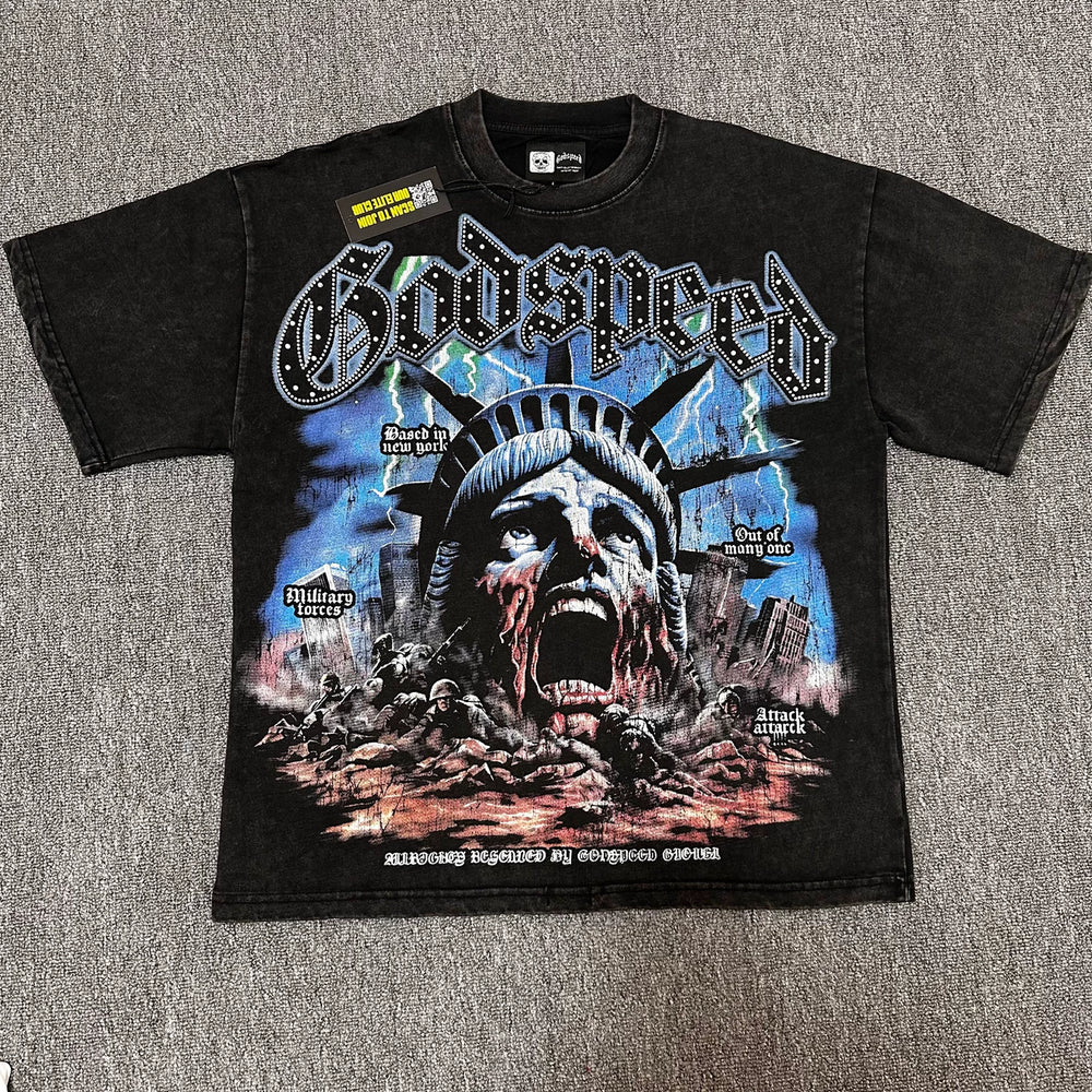 GODSPEED Vintage Washed Star Wars Rhinestone Graphic Tee
