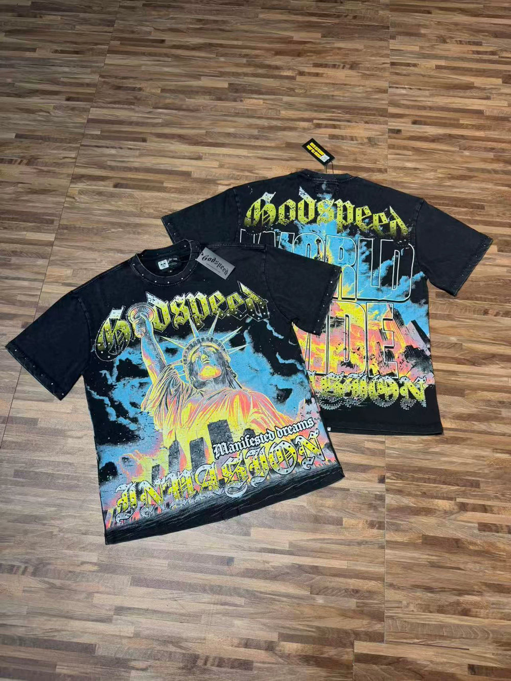 GODSPEED Vintage Washed Graphic Loose Short Sleeve Tee