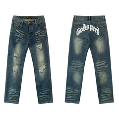 Godspeed High Street Distressed Straight Jeans
