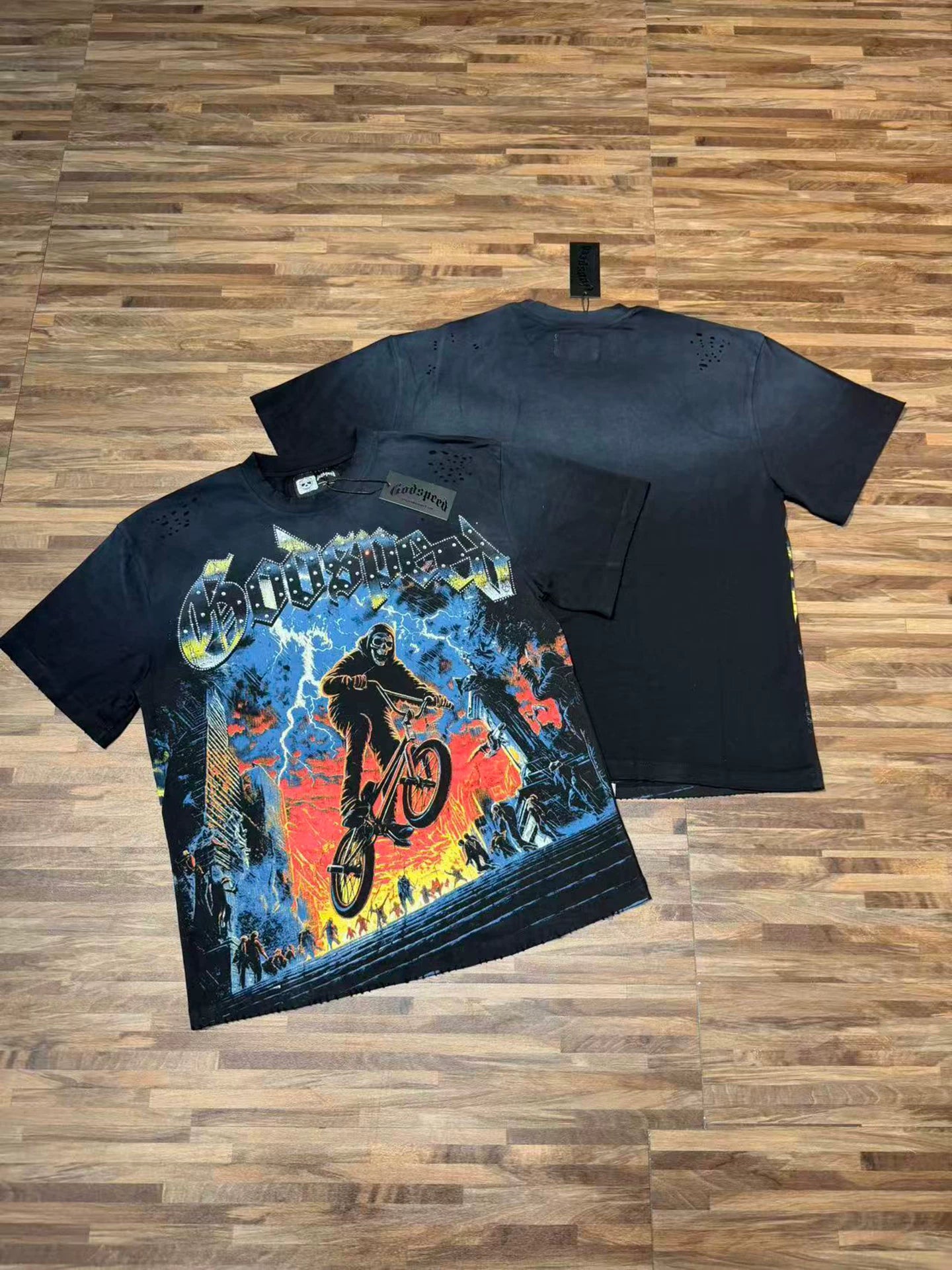 GODSPEED Vintage Washed Graphic Loose Short Sleeve Tee
