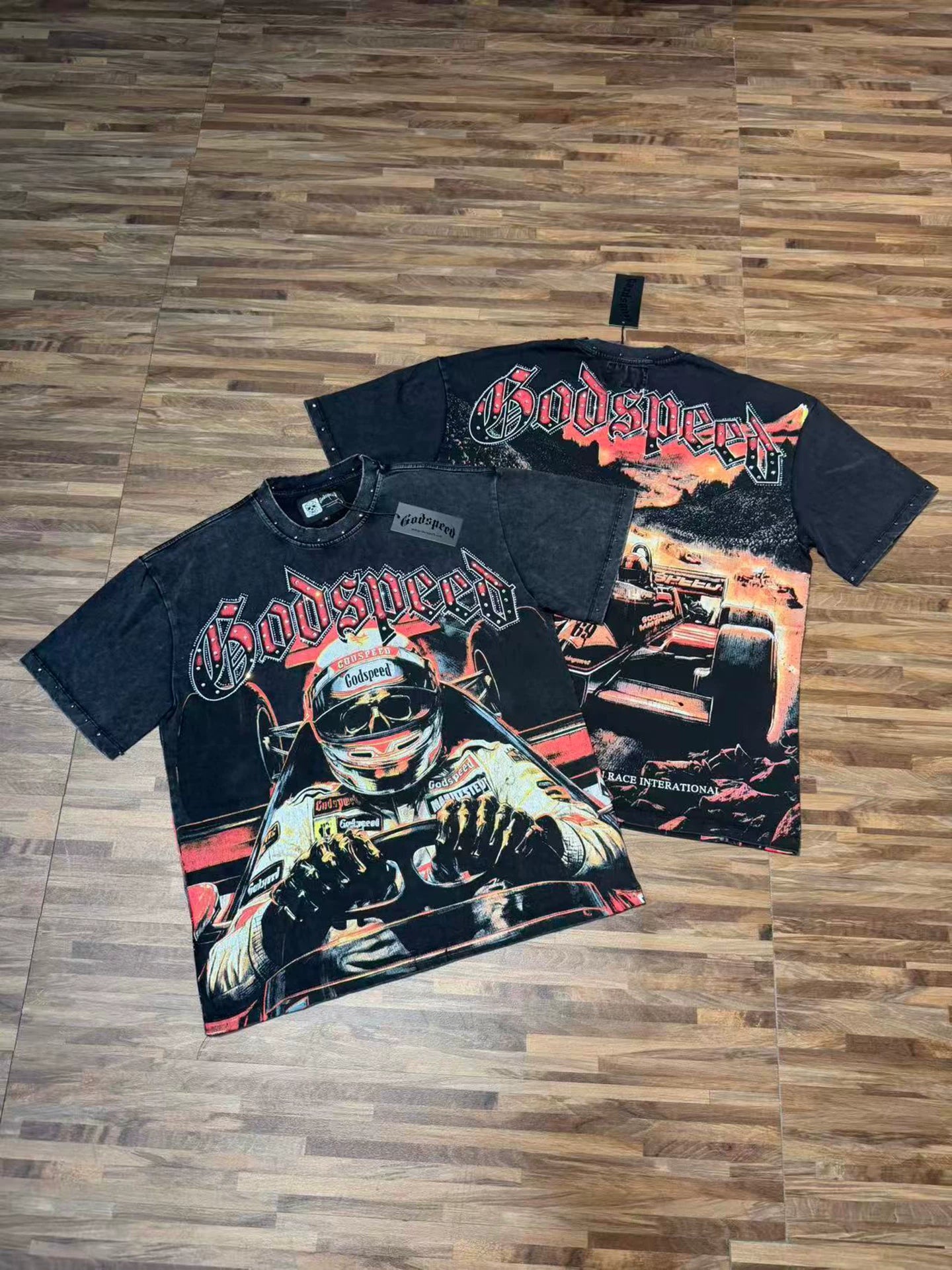 GODSPEED Vintage Washed Graphic Loose Short Sleeve Tee