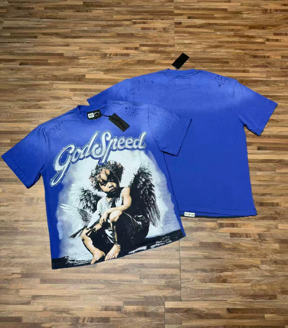 GODSPEED Vintage Washed Graphic Loose Short Sleeve Tee