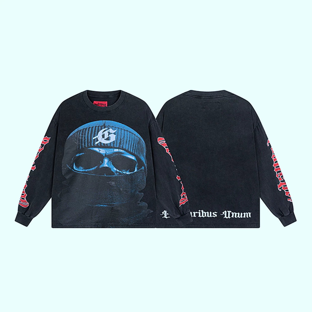 GODSPEED Vintage Rose Print Loose Long Sleeve Tee