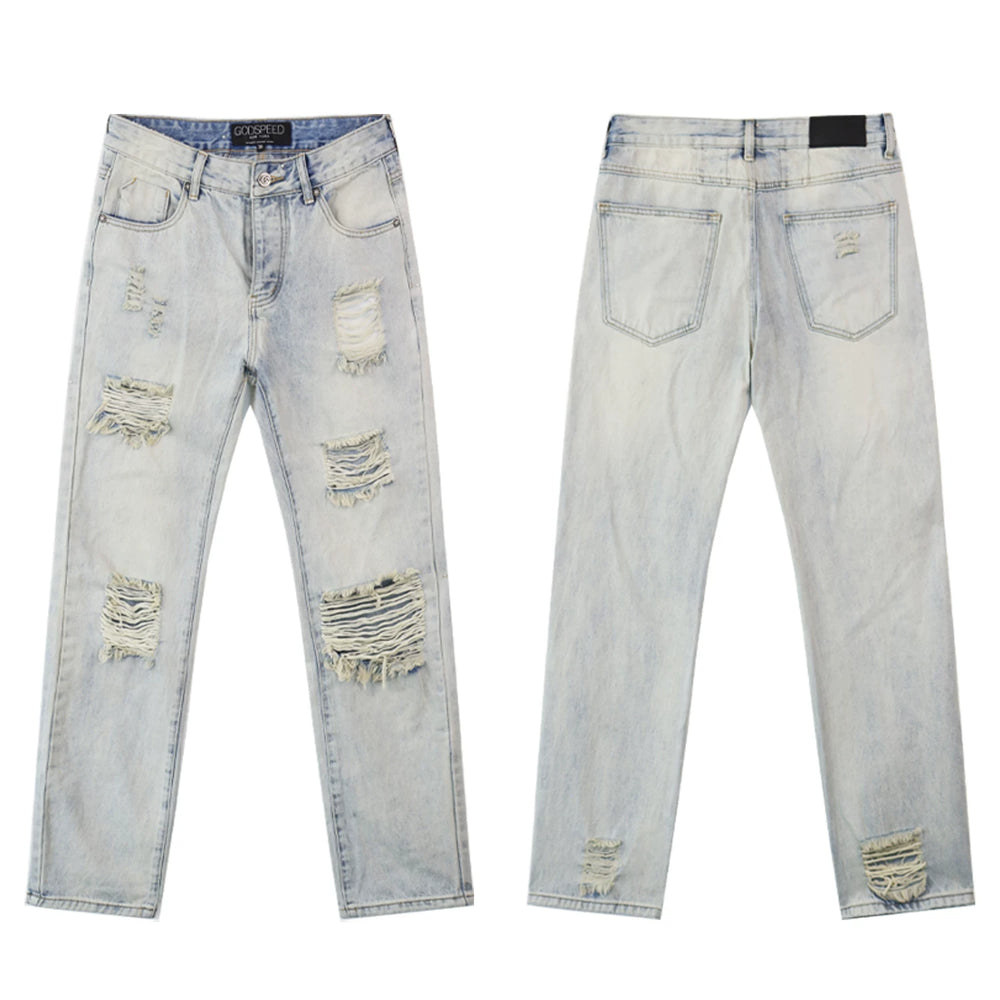 Godspeed High Street Distressed Straight Jeans