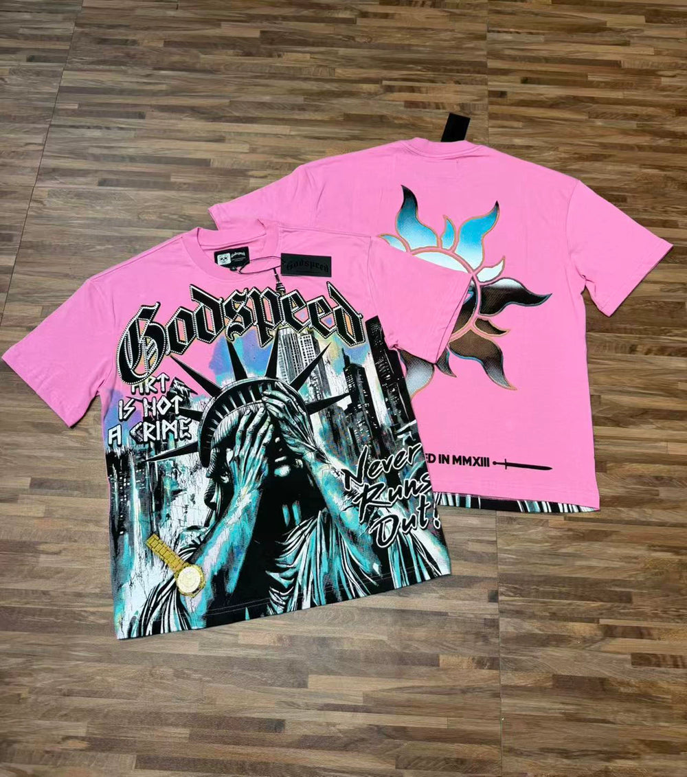 GODSPEED Vintage Washed Graphic Loose Short Sleeve Tee