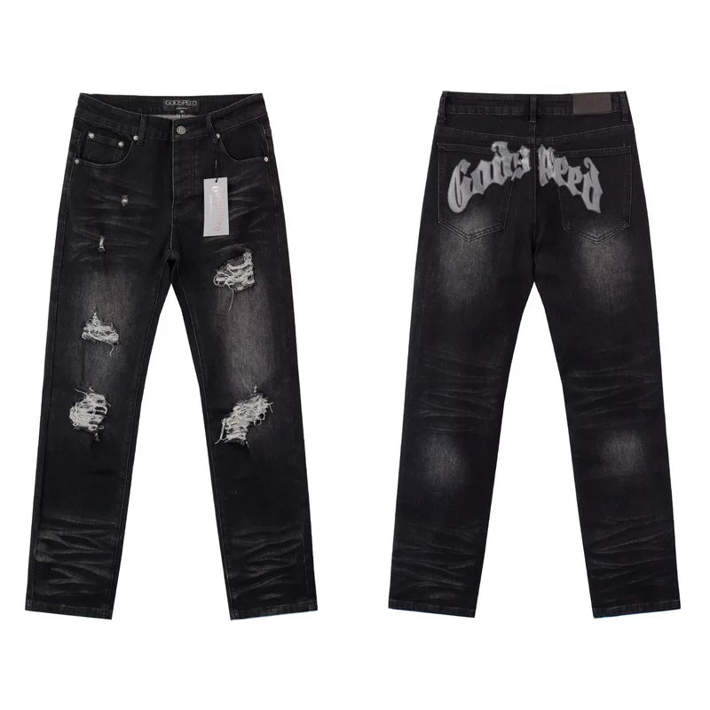 Godspeed High Street Distressed Straight Jeans