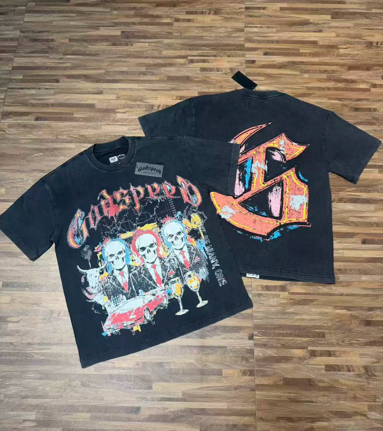 GODSPEED Vintage Washed Graphic Loose Short Sleeve Tee