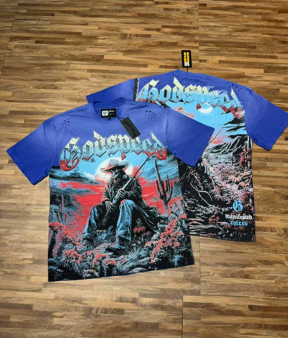 GODSPEED Vintage Washed Graphic Loose Short Sleeve Tee