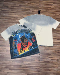 GODSPEED Vintage Washed Graphic Loose Short Sleeve Tee