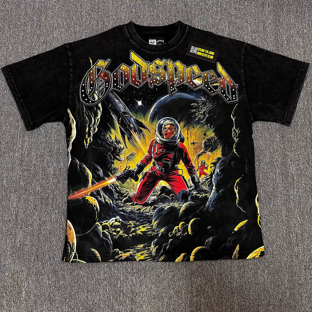 GODSPEED Vintage Washed Star Wars Rhinestone Graphic Tee