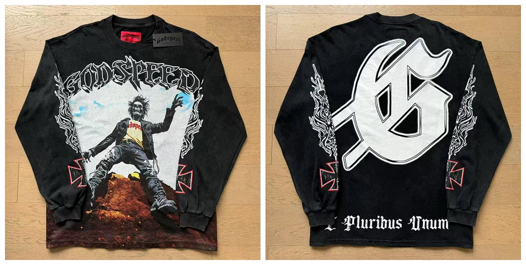 Godspeed Hip Hop Vintage Rock Heavyweight Long Sleeve