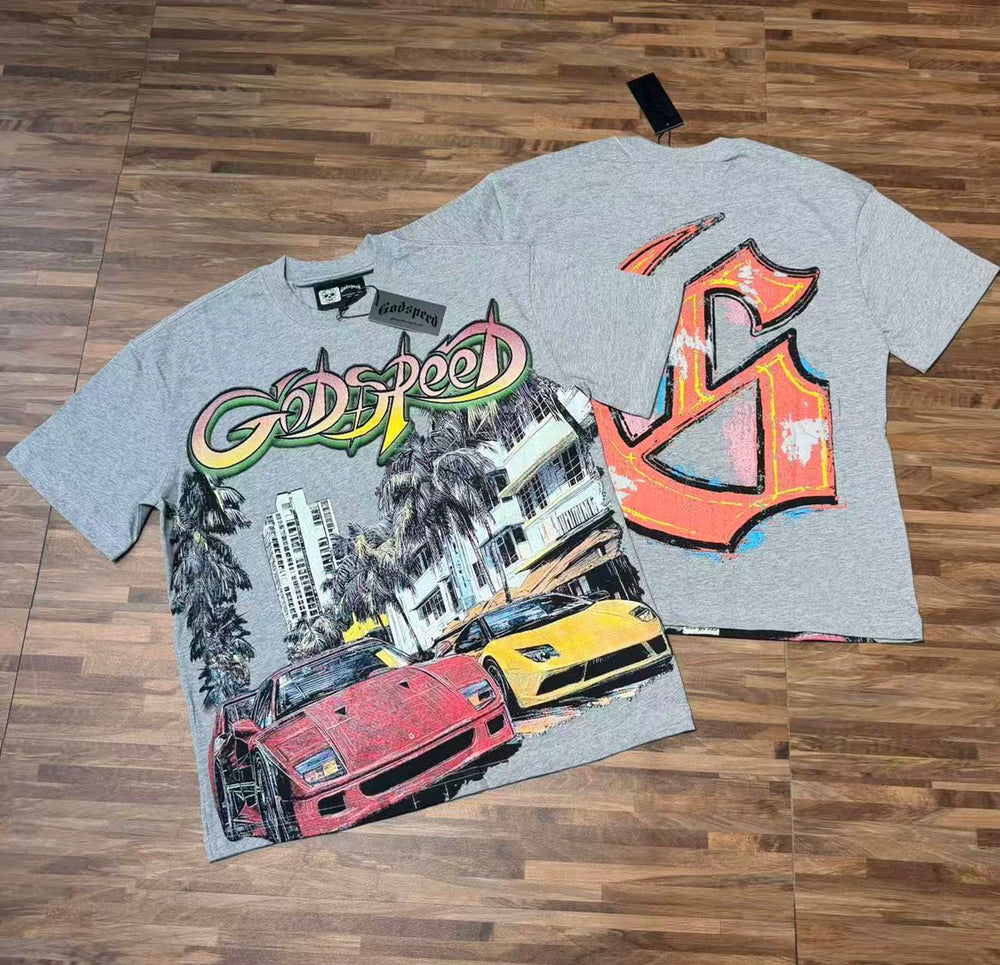 GODSPEED Vintage Washed Graphic Loose Short Sleeve Tee