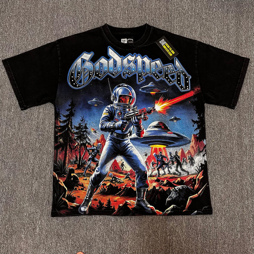 GODSPEED Vintage Washed Star Wars Rhinestone Graphic Tee