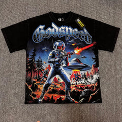 GODSPEED Vintage Washed Star Wars Rhinestone Graphic Tee