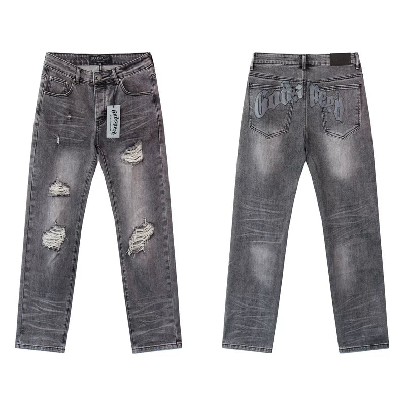 Godspeed High Street Distressed Straight Jeans