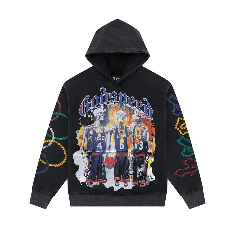 Godspeed Hip Hop High Street Printed Hoodie
