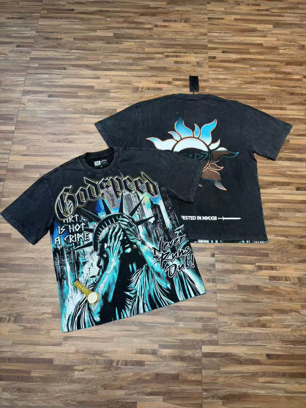 GODSPEED Vintage Washed Graphic Loose Short Sleeve Tee