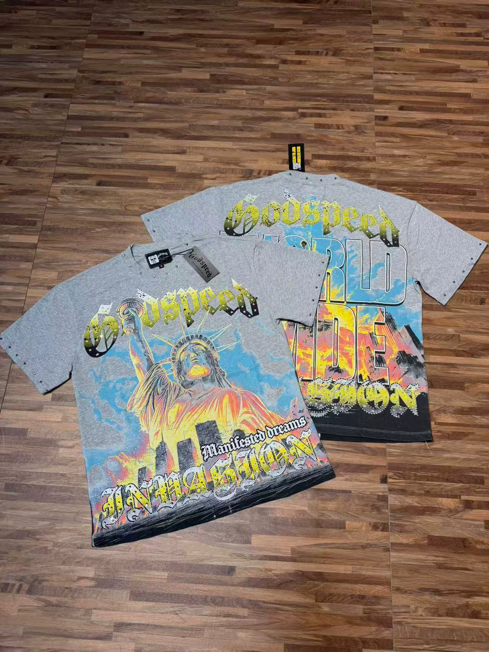 GODSPEED Vintage Washed Graphic Loose Short Sleeve Tee
