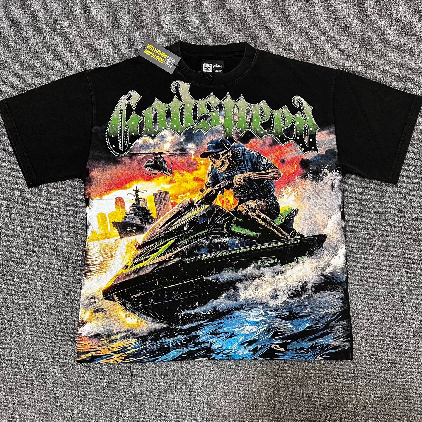 GODSPEED Vintage Washed Star Wars Rhinestone Graphic Tee